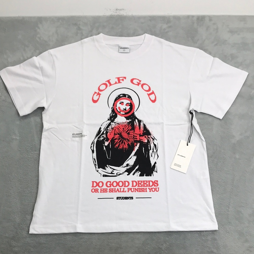Students Golf Golf God White Tee Size Small New